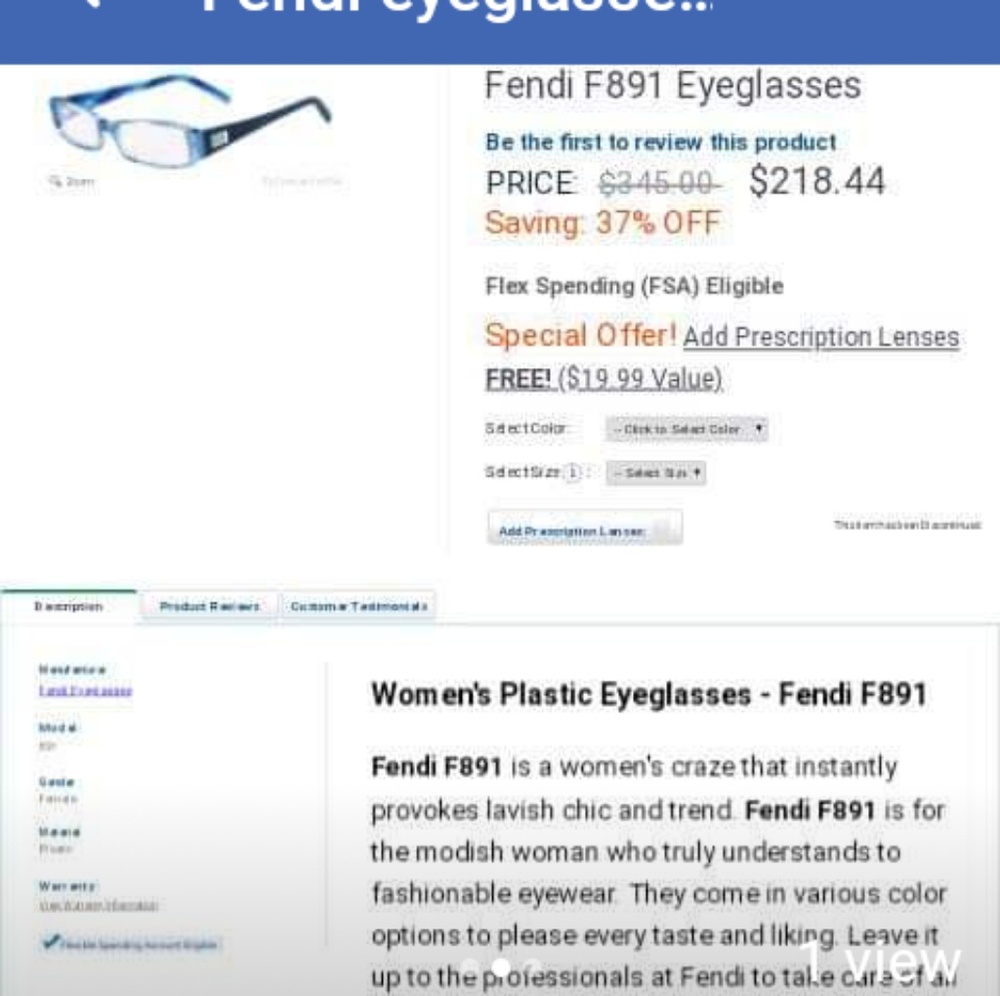 Fendi eyeglass frames 2011 - Picture 2 of 3
